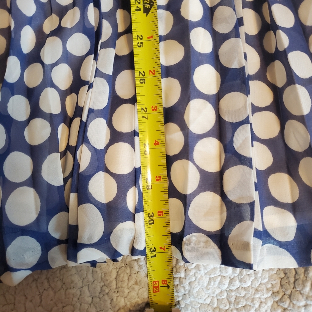 Trina Turk blue and white polka dot Pleated Dress Size 4 ASO Glee Retro Twee - Picture 12 of 13
